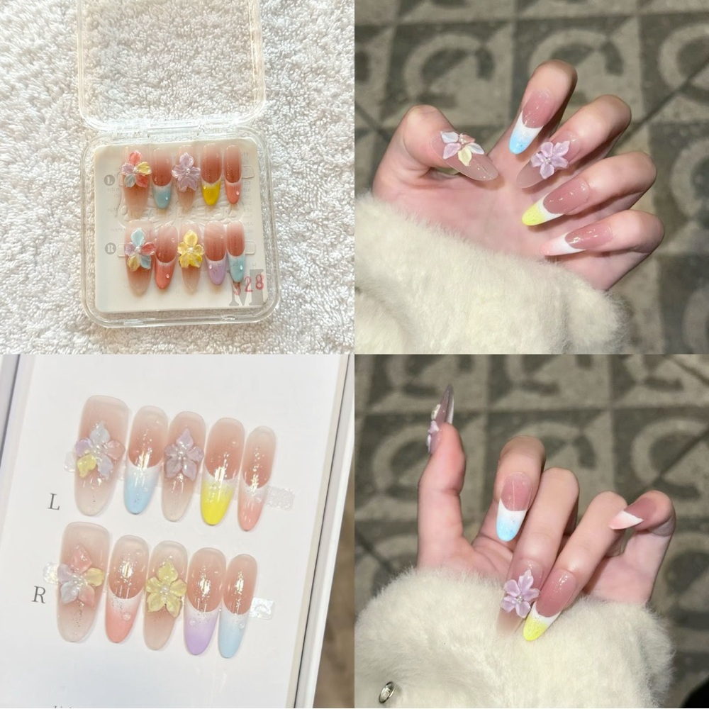 Handmade Floral Press On Nails